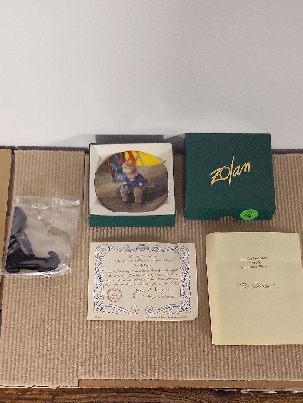Zolan "The Thinker" Collector Plate Pemberton & Oakes